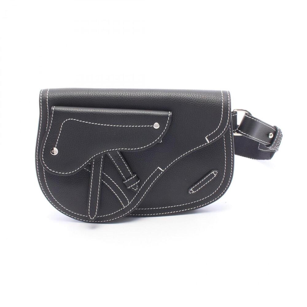 Christian Dior Dior SADDLE Saddle Bag Waist Body Handbag Leather Men's Black ...